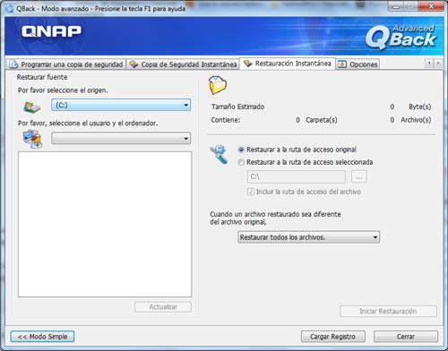 QNAP Qback restaurar copia seguridad