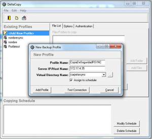 Crear profile para rsync