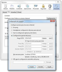Instalar servidor Proxy de QNAP en Firefox