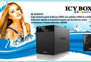 Caja externa 4 discos duros JBOD de Icy Box, IB-3640SU3