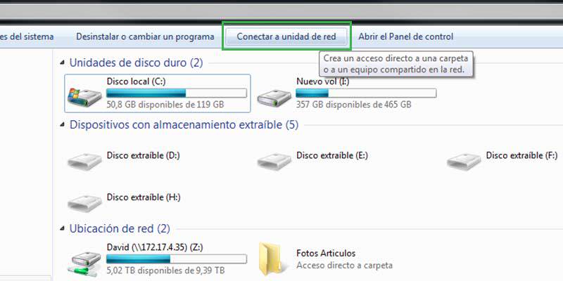 conectar unidad de red