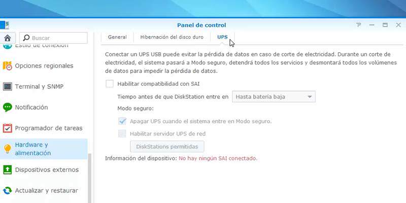 Instalar un SAI en Synology paso 03
