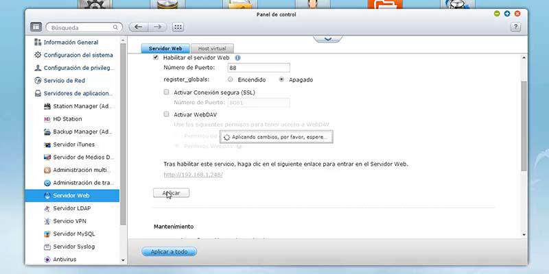 QNAP configurar servidor web paso 04