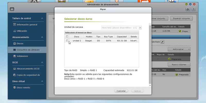 QNAP tutorial expansion de raid en linea - paso 06