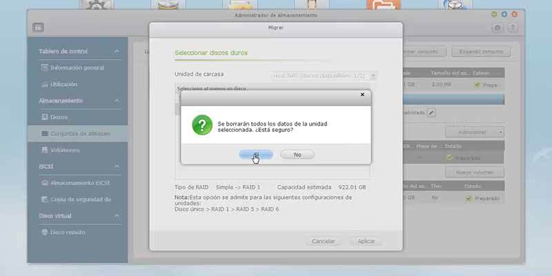 QNAP tutorial expansion de raid en linea - paso 07