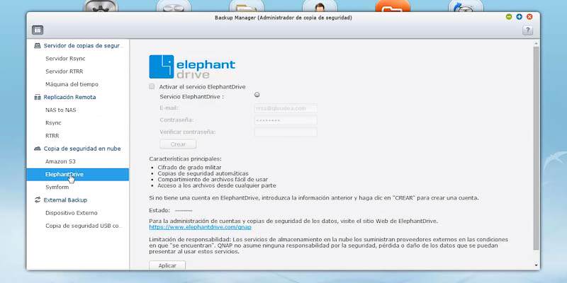 QNAP copia de seguridad elephant drive 07