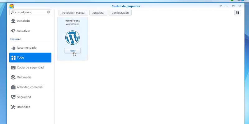 Synology instalar wordpress 08