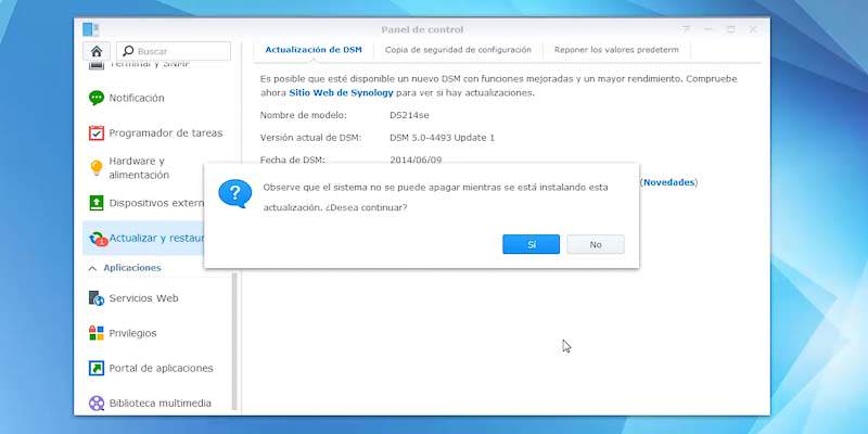actualización manual synology 10