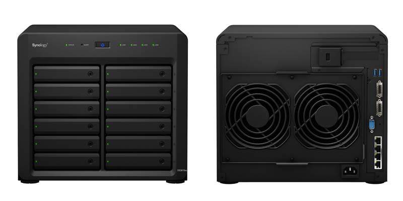 Synology DS3615 frontal y conexiones