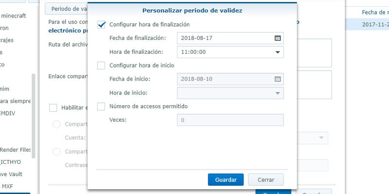 compartir carpeta por tiempo limitado