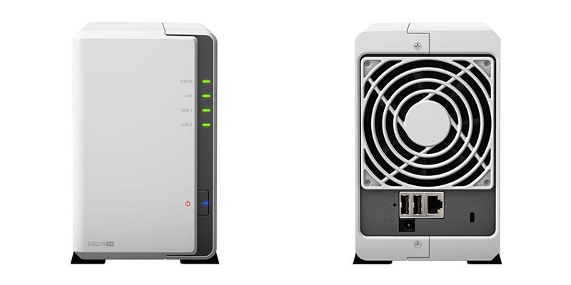 Synology DS216se Frontal y trasera