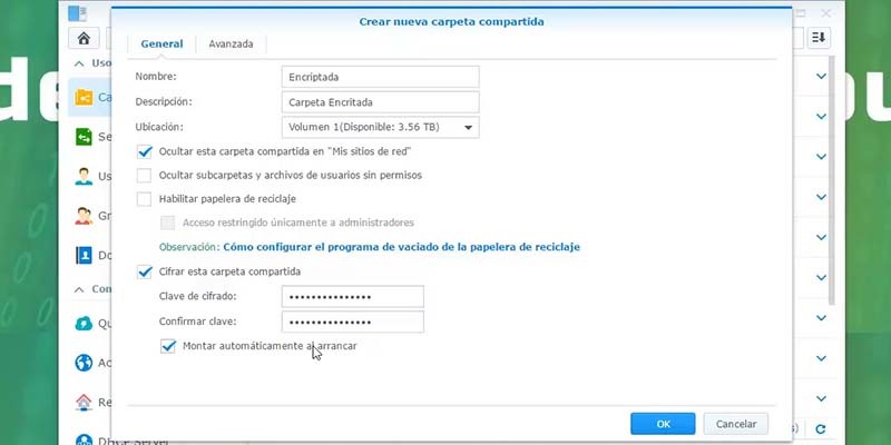 crear nueva carpeta compartida synology