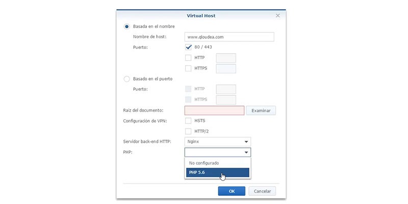 Servidor web Synology