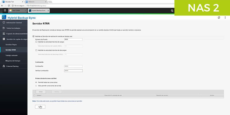 contraseñas seguras en QNAP