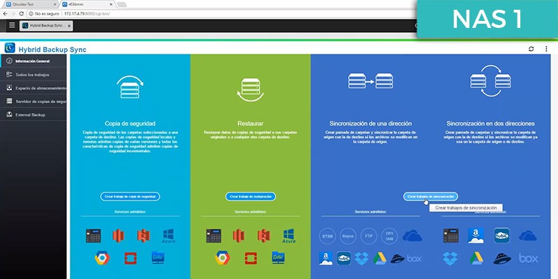 Crear trabajo de sincronización carpetas