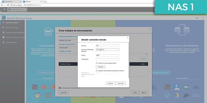 sincronización archivos entre dos QNAP