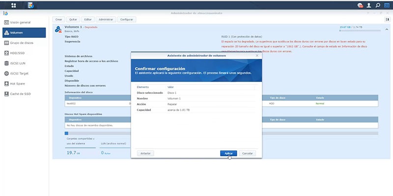 tutorial ampliar Raid en Synology