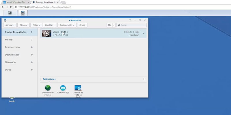 configuración cámara IP con Synology