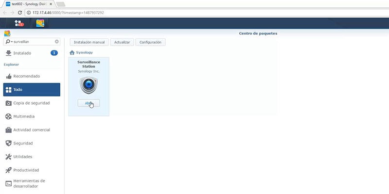aplicación Surveillance Station de Synology 