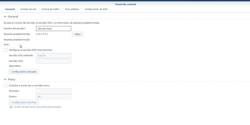 Configuración de Red en Synology