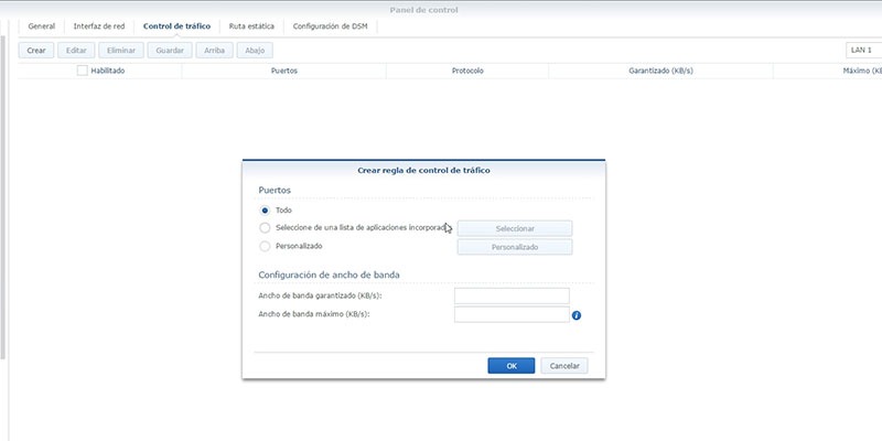 reglas para controlar el tráfico de red en synology