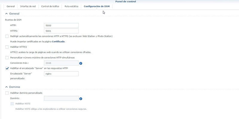 Configuración de DSM