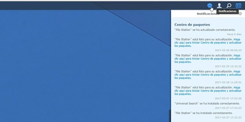 Panel de Notificaciones synology
