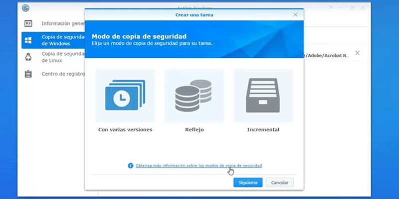 copia de seguridad versionada