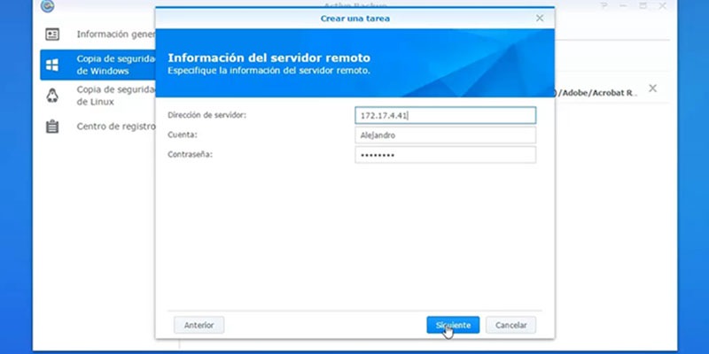 Información del servidor remoto