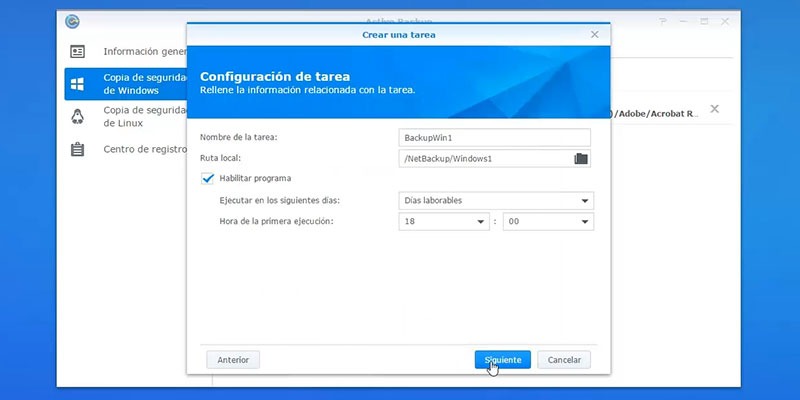 Tareas copia de seguridad