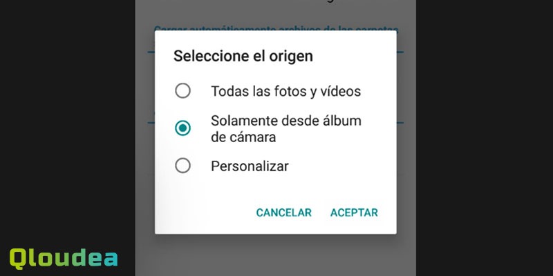 seleccionar las fotos que queremos sincronizar