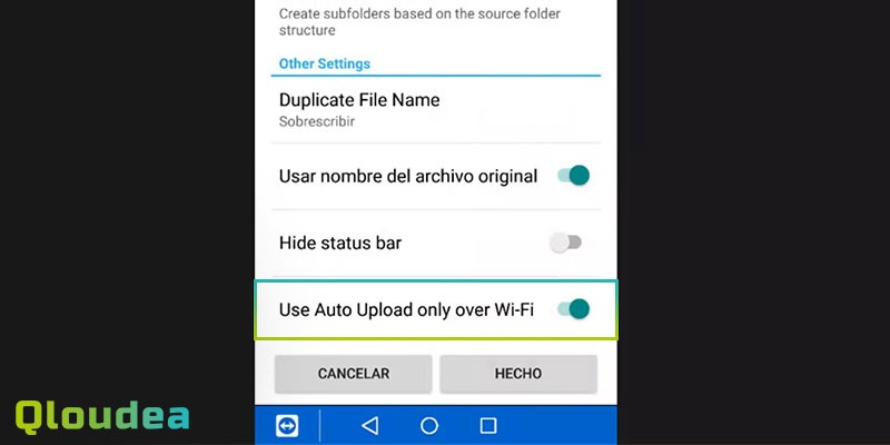 realizar copia con  Wifi