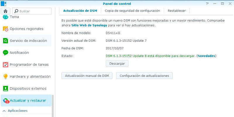 Synology actualización