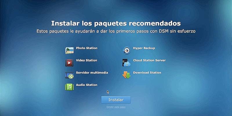 Omitir instalar paquetes recomendados
