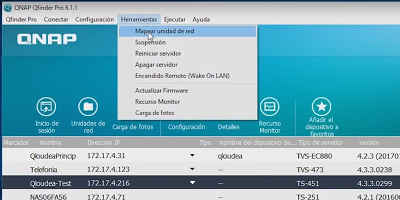 administrar archivos desde una unidad de red