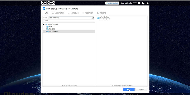 Backup maquina virtual en NAKIVO