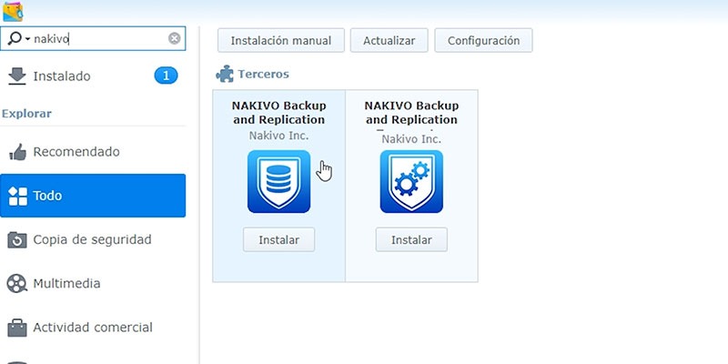 Instalar Nakivo en Synology Paso2