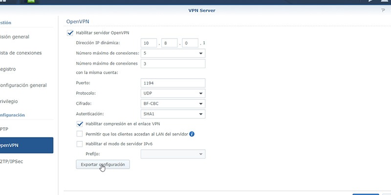 configurar OpenVPN Paso 5
