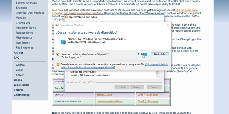 configurar OpenVPN Paso 6