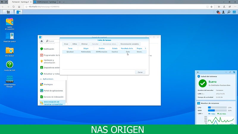 Sincronización de carpetas con Synology
