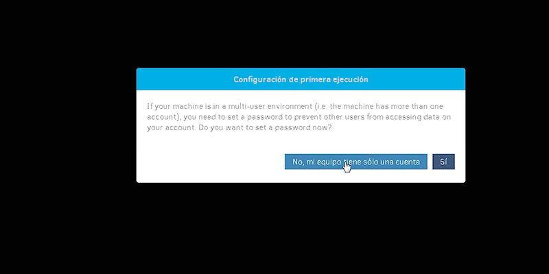 crear una contraseña para acceder a QBackup