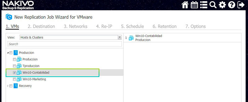 tutorial Nakivo réplicas de VMware 