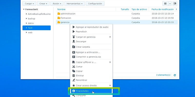 asignar permisos a subcarpetas en Synology