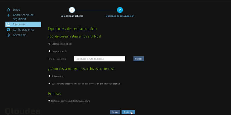 recuperación backup