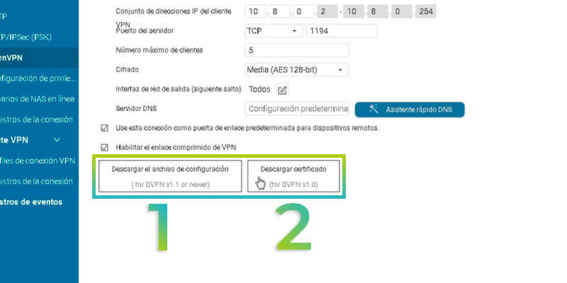 Paso 4 OpenVPN con QNAP