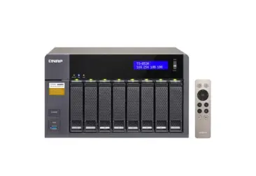 TS-853A-4G NAS 8 bahías - Intel Celeron N3150 4 núcleos a 1.6 GHz (hasta 2.08GHz), 4GB DDR3L (ampliable a 16GB)