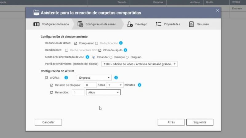 Carpetas WORM en  QNAP