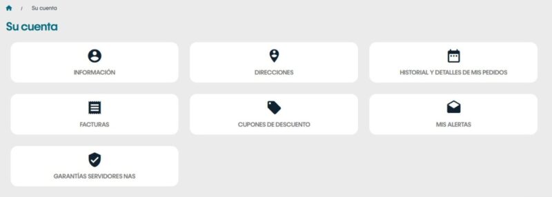 Panel de usuario Qloudea con la nueva funcionalidad: ampliar garantía de servidores NAS